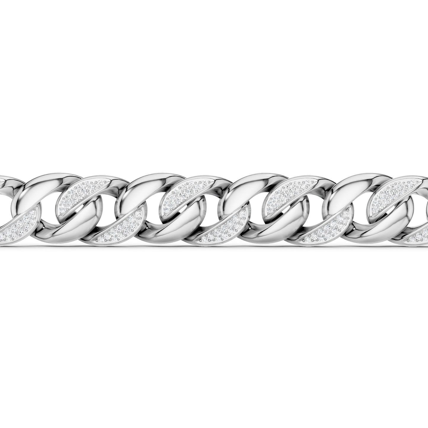 Alternating Diamond Cuban Link Bracelet
