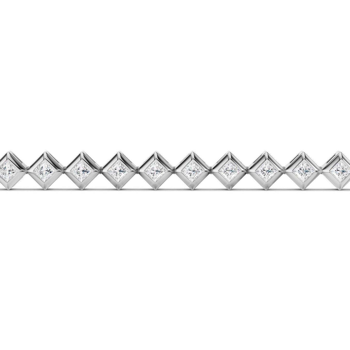 Bezel-Set Princess Tennis Bracelet
