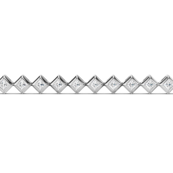 Bezel-Set Princess Tennis Bracelet