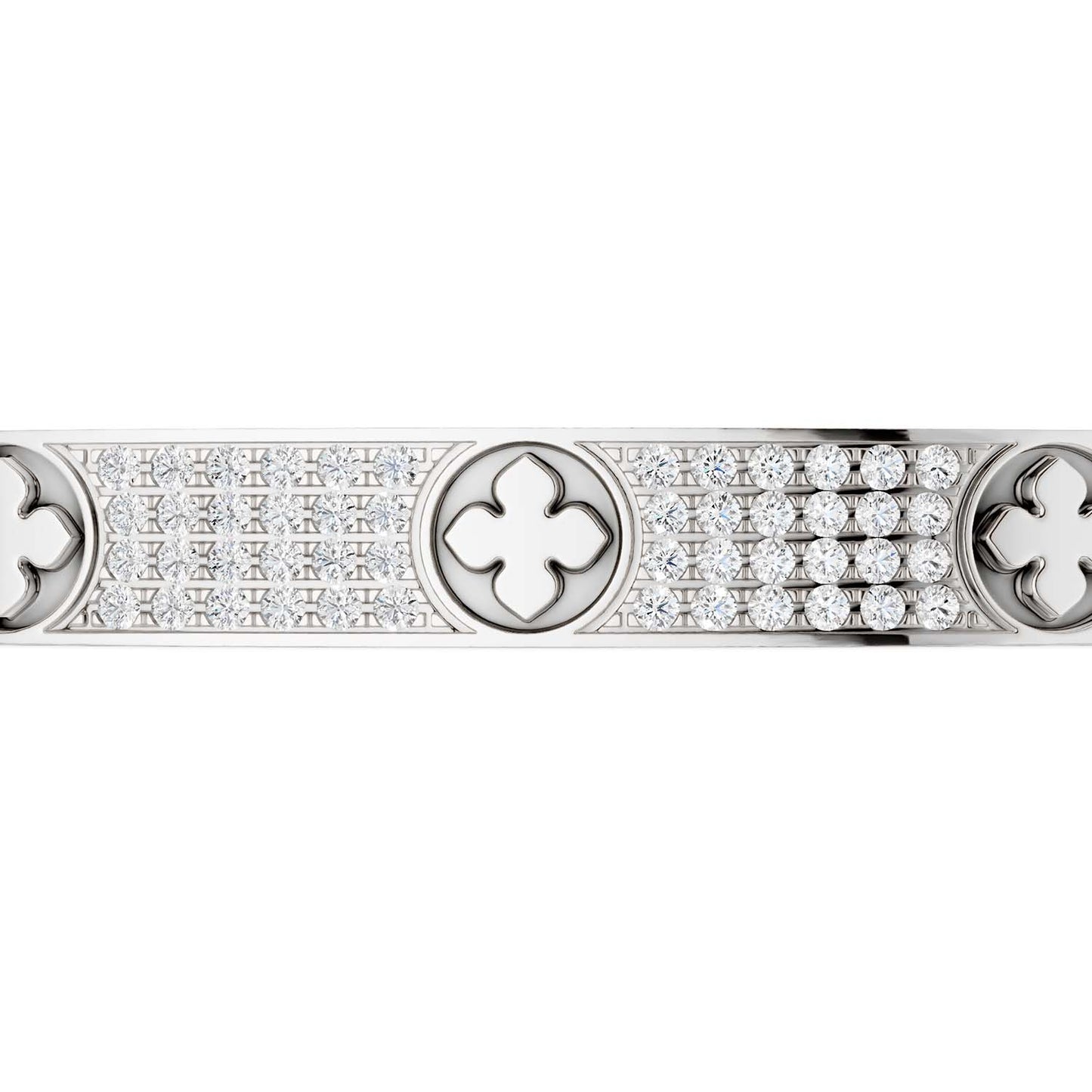 La Fleur 4-Diamond Rows Square Bangle