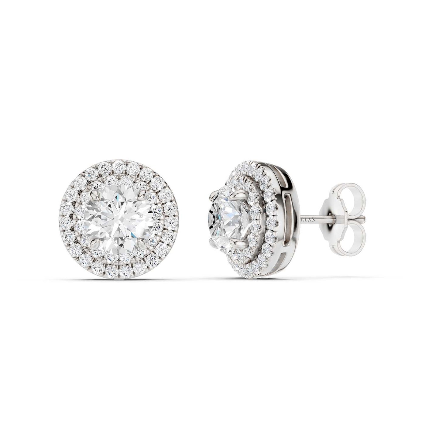 Quaint Double Halo Round Studs