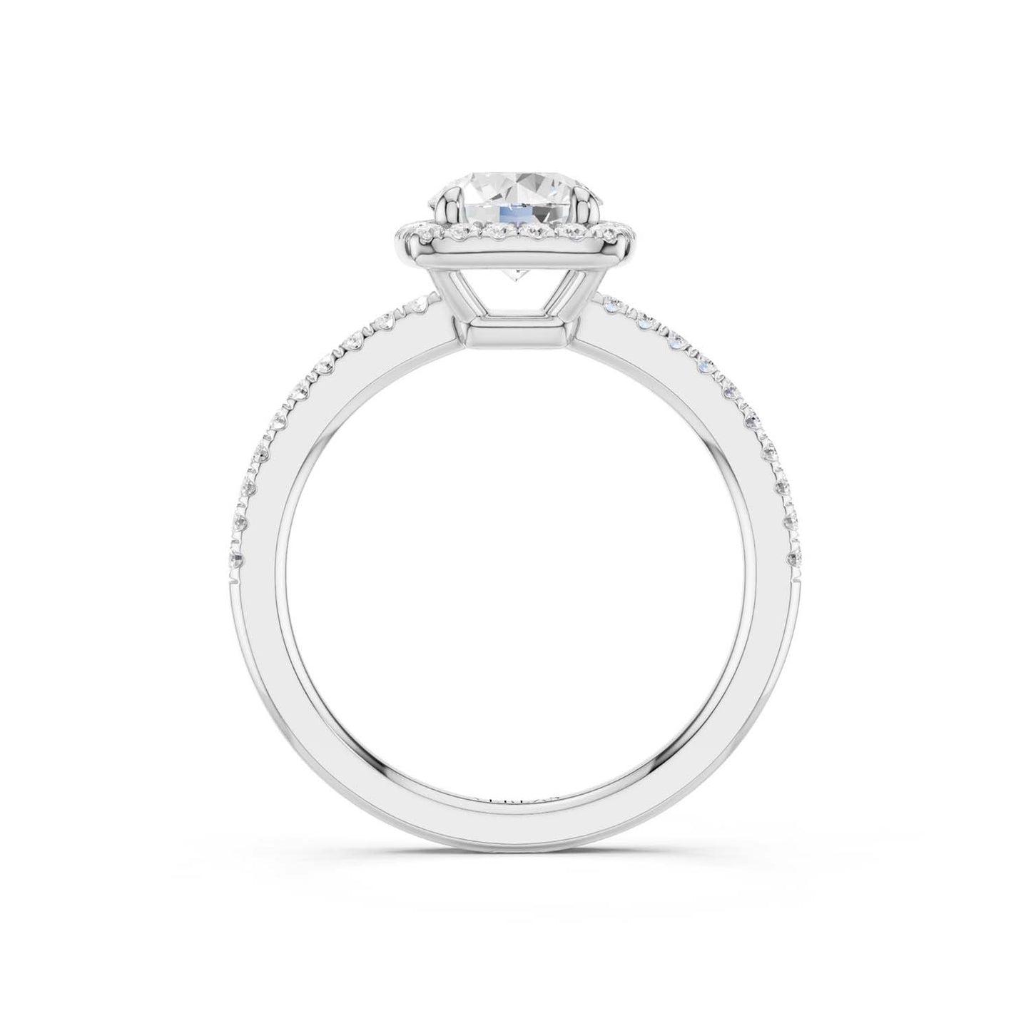 Luxe Round Center Princess Halo Ring