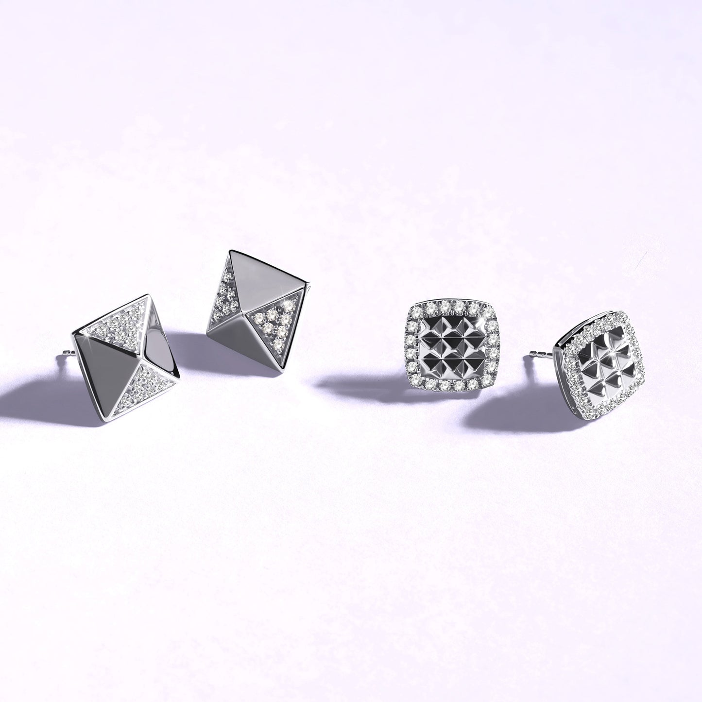 Pyramid Diamond Studs