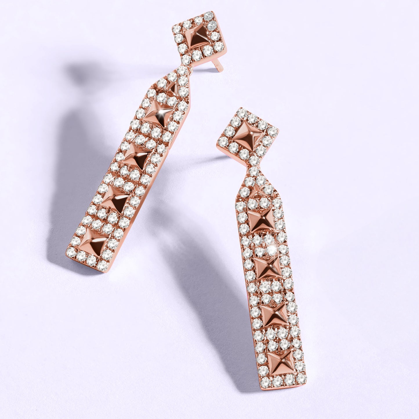 Cascading Pyramid Geometric Drop Earrings