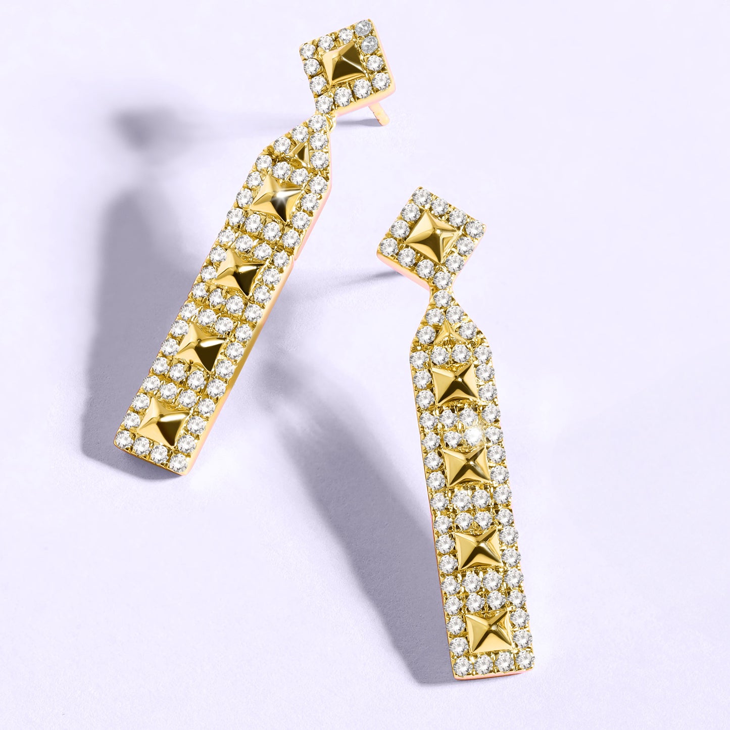 Cascading Pyramid Geometric Drop Earrings