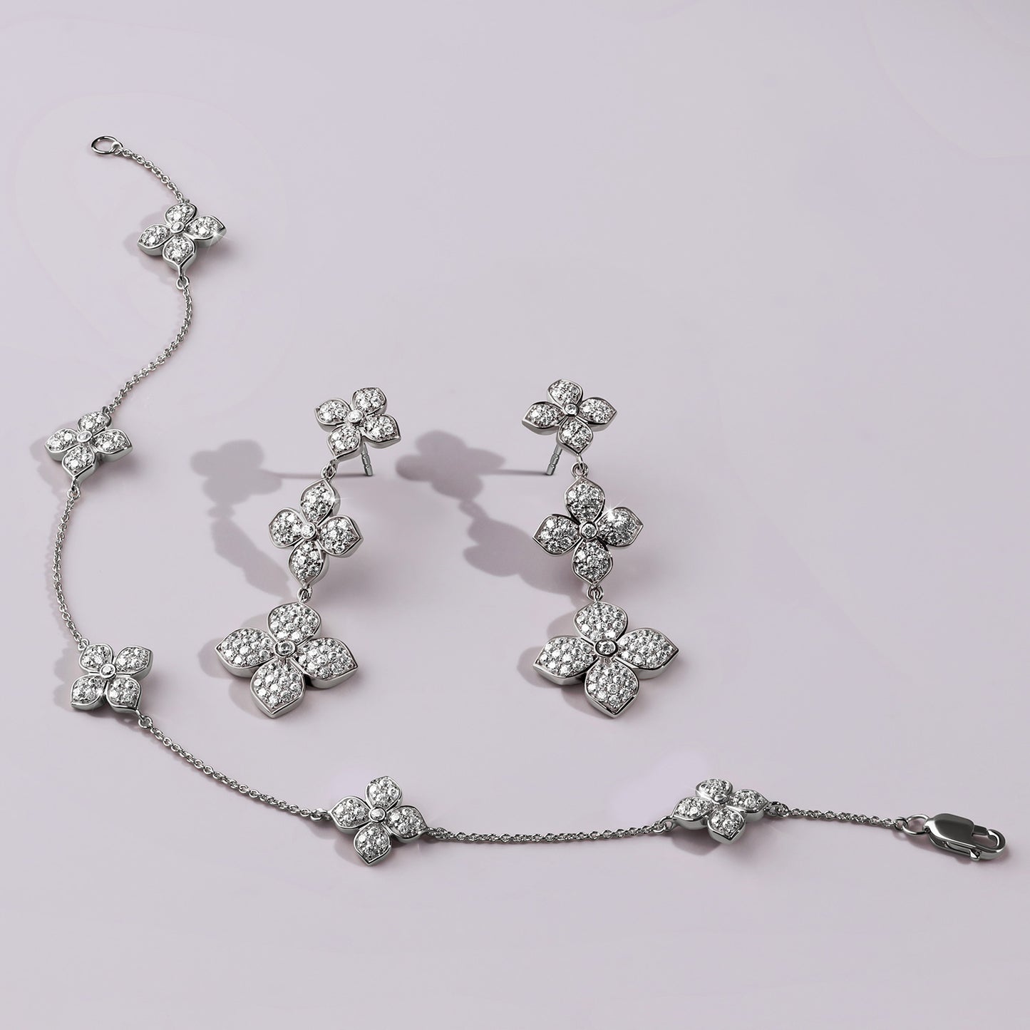 La Fleur 2 Diamond Radiant Drop Earrings