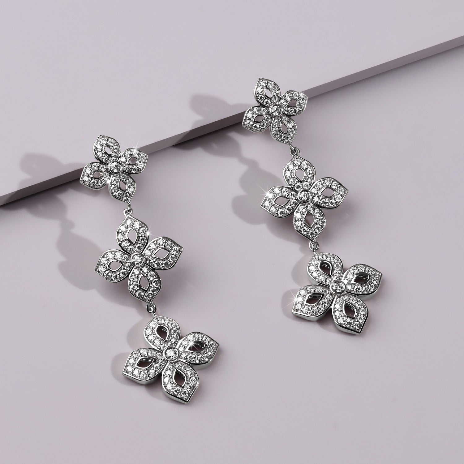 La Fleur 2 Diamond Silhouette Drop Earrings