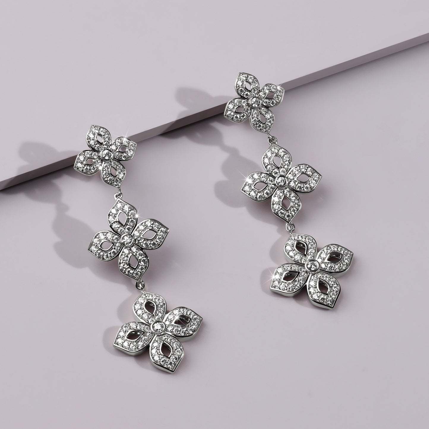 La Fleur 2 Diamond Silhouette Drop Earrings