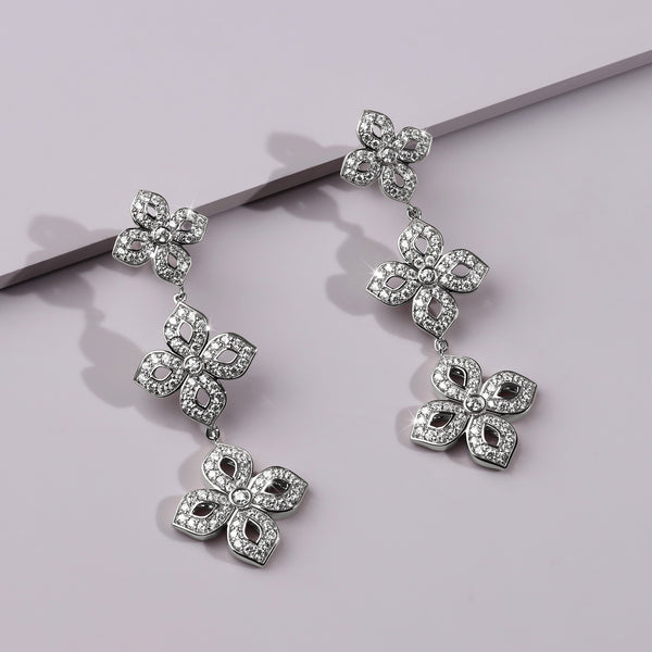 La Fleur 2 Diamond Silhouette Drop Earrings