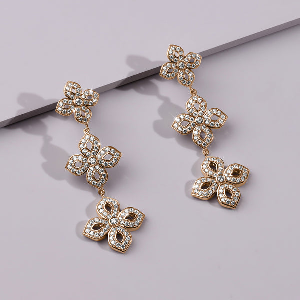 La Fleur 2 Diamond Silhouette Drop Earrings