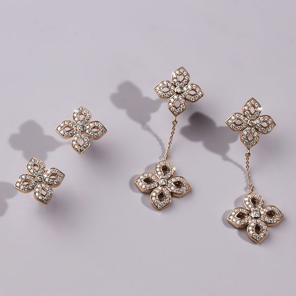 La Fleur Diamond Drop Silhouette Earrings
