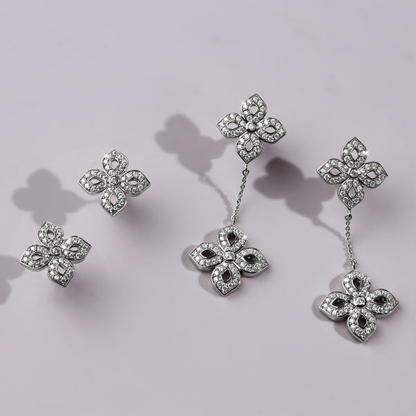 La Fleur Diamond Drop Silhouette Earrings