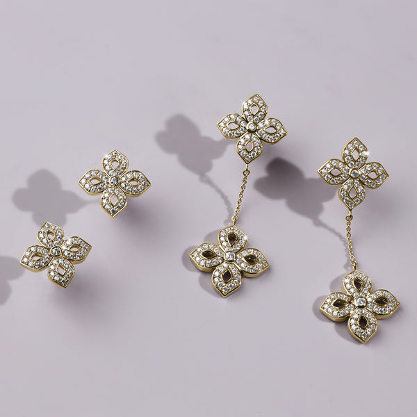 La Fleur Diamond Drop Silhouette Earrings