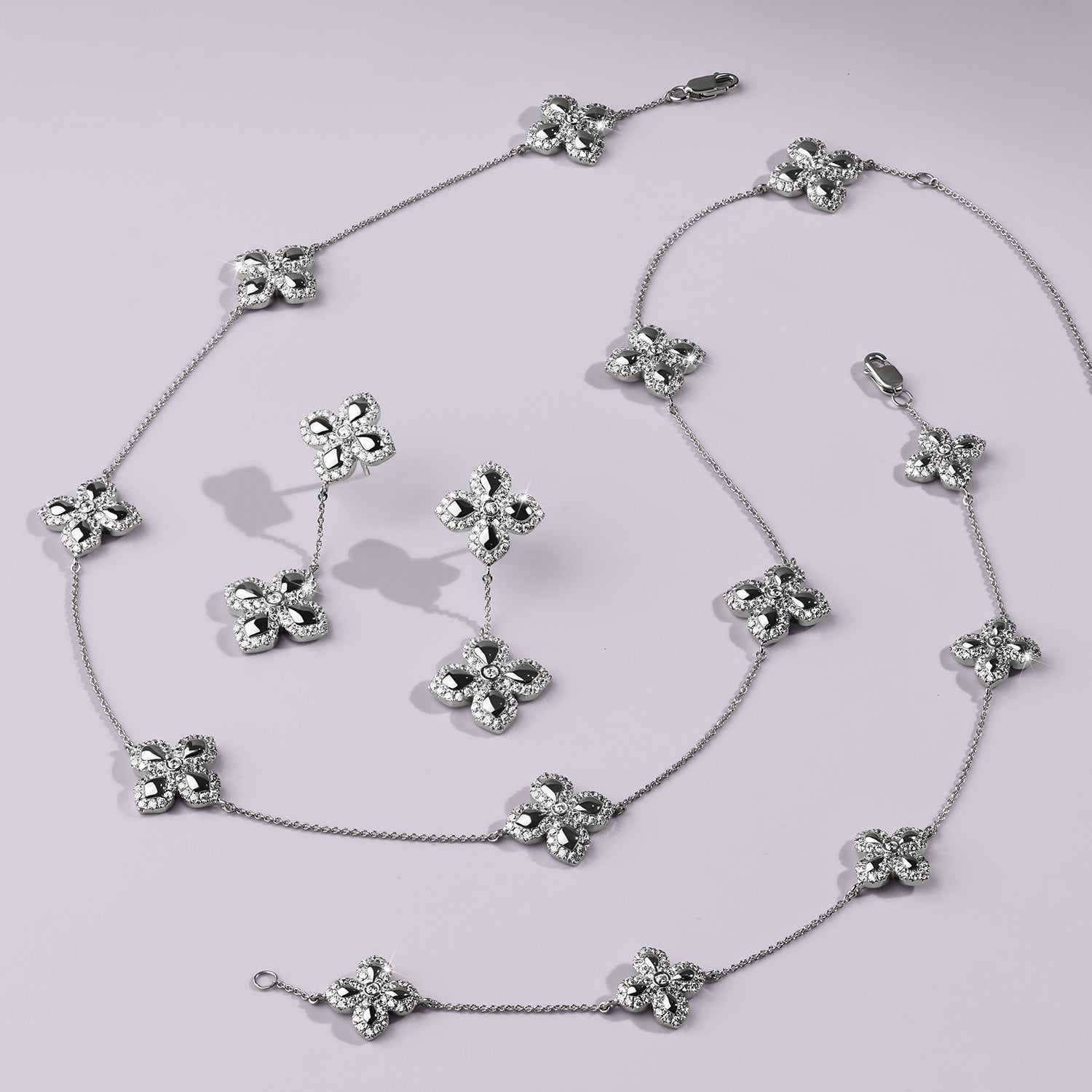 La Fleur Diamond Drop Contour Earrings