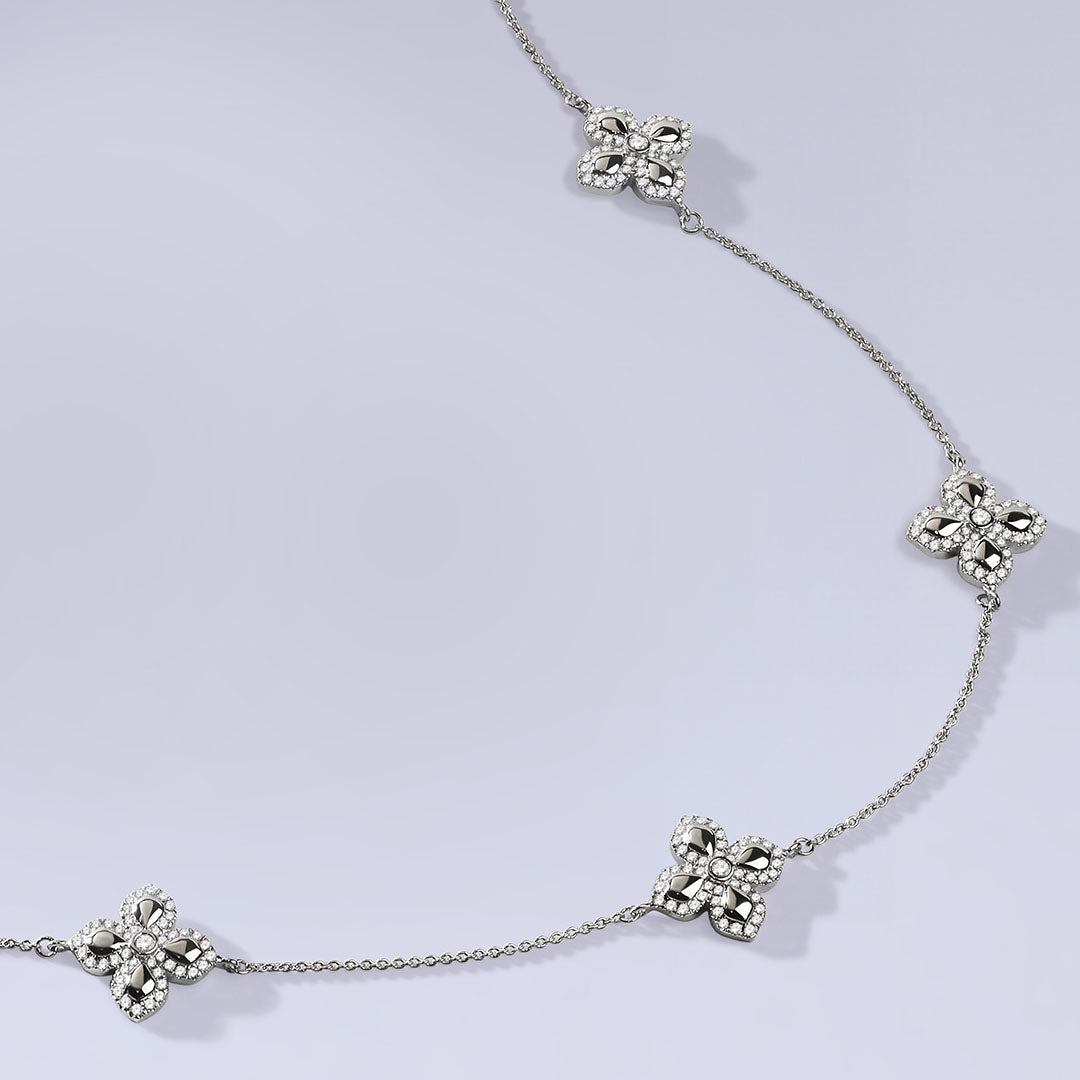 La Fleur Diamond Contour Stationed Necklace