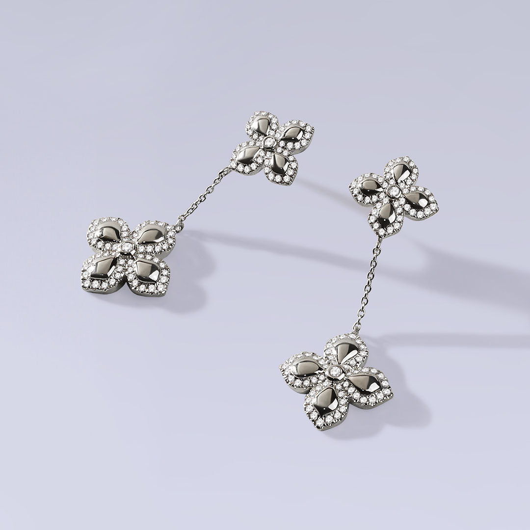 La Fleur Diamond Drop Contour Earrings