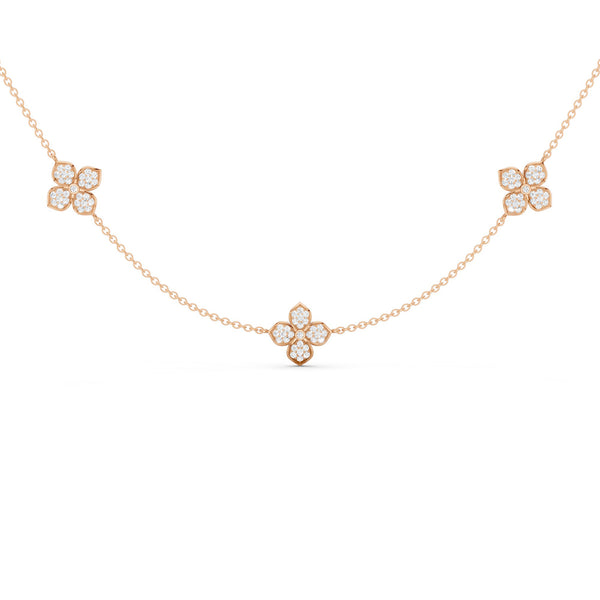 La Fleur Petite Diamond Radiant Stationed Necklace