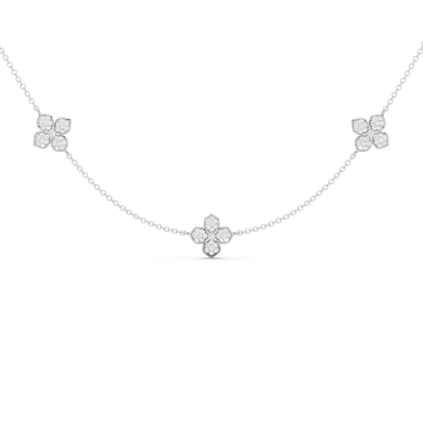 La Fleur Petite Diamond Radiant Stationed Necklace