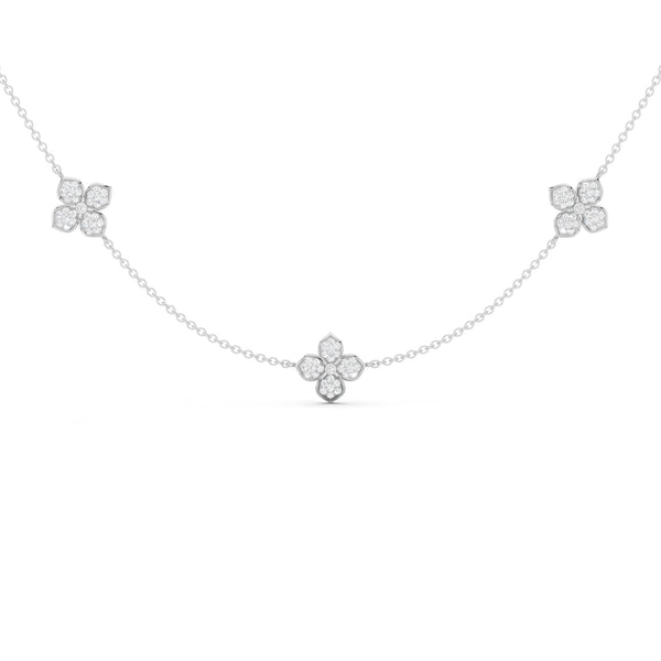 La Fleur Petite Diamond Radiant Stationed Necklace