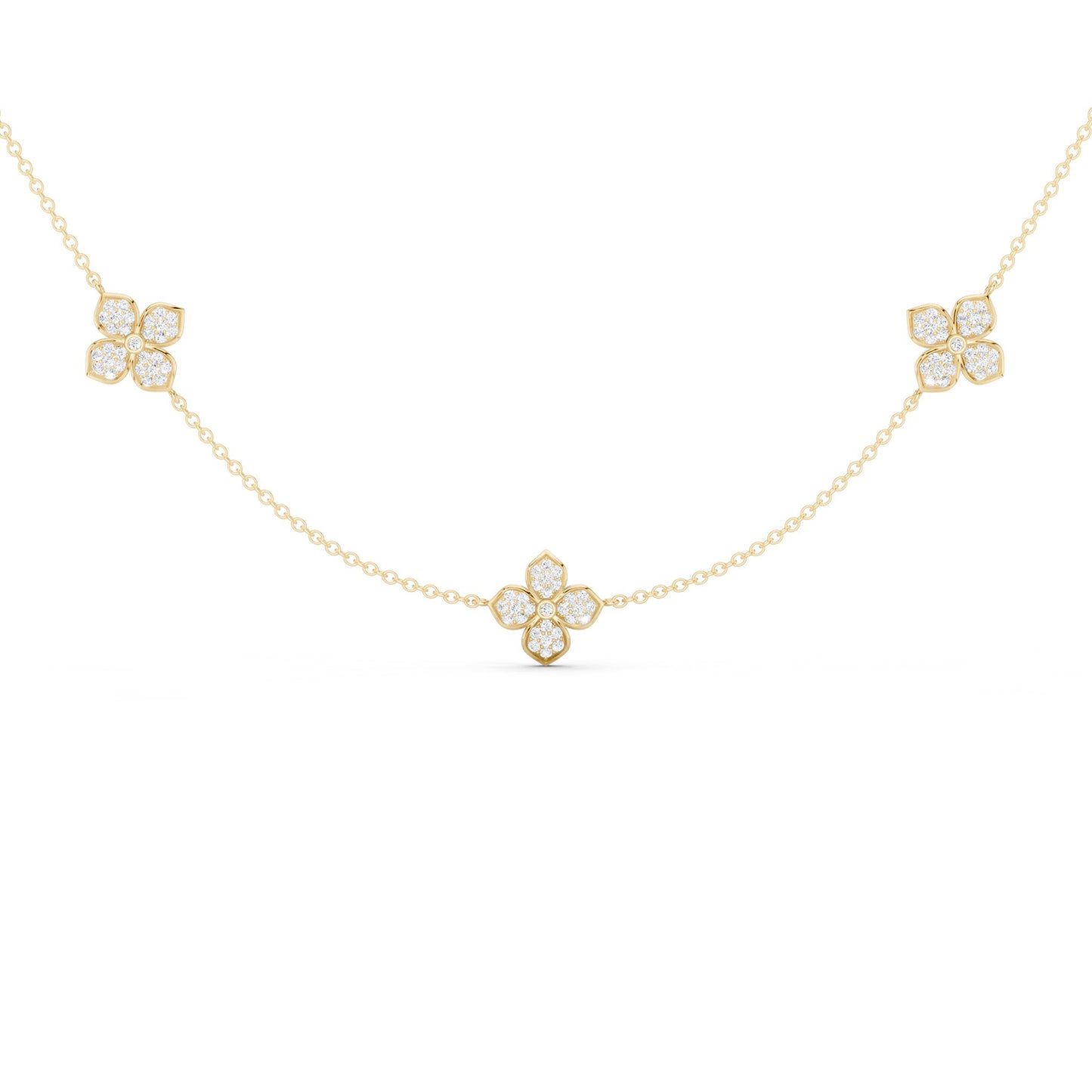 La Fleur Petite Diamond Radiant Stationed Necklace