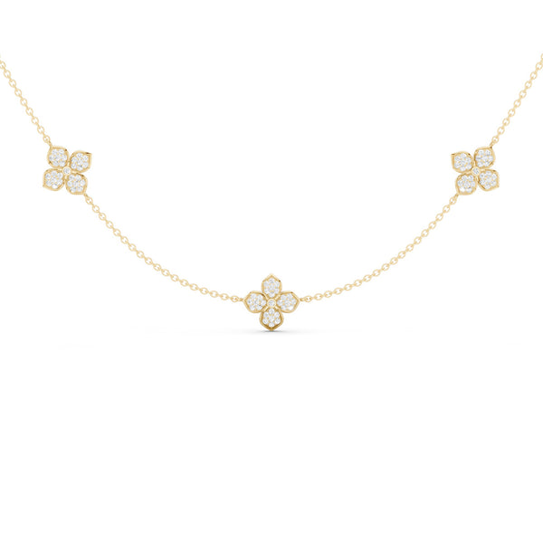 La Fleur Petite Diamond Radiant Stationed Necklace