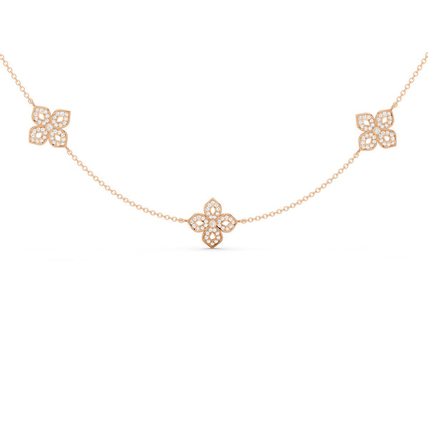 La Fleur Petite Diamond Silhouette Stationed Necklace