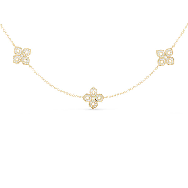 La Fleur Petite Diamond Silhouette Stationed Necklace