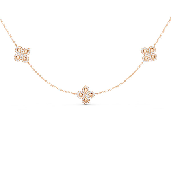 La Fleur Petite Diamond Contour Stationed Necklace