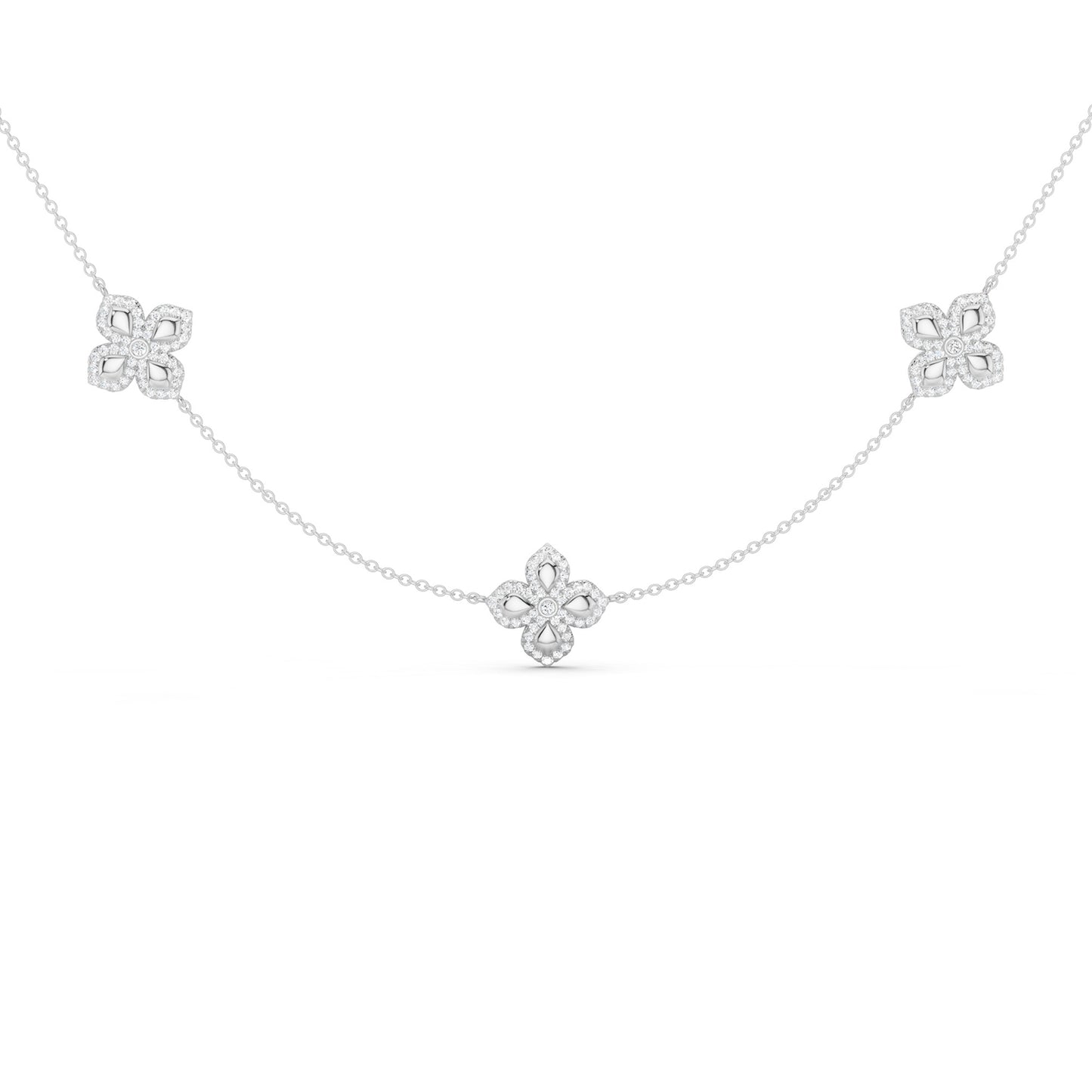 La Fleur Petite Diamond Contour Stationed Necklace