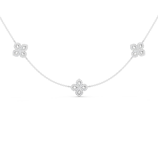 La Fleur Petite Diamond Contour Stationed Necklace