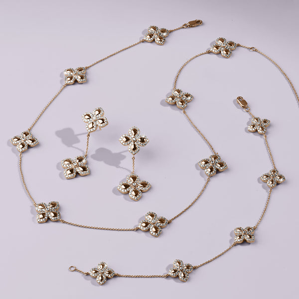 La Fleur Petite Diamond Contour Stationed Necklace