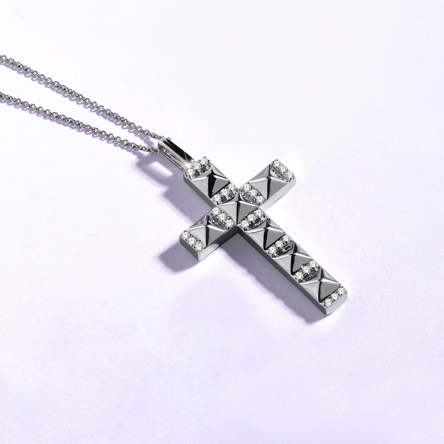 Pyramid Cross Pendant Necklace