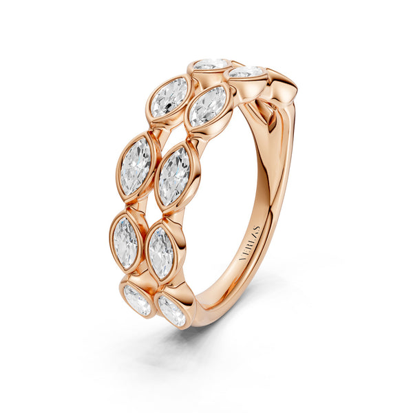 Two-Tier Marquise Bezel-Set Diamond Band