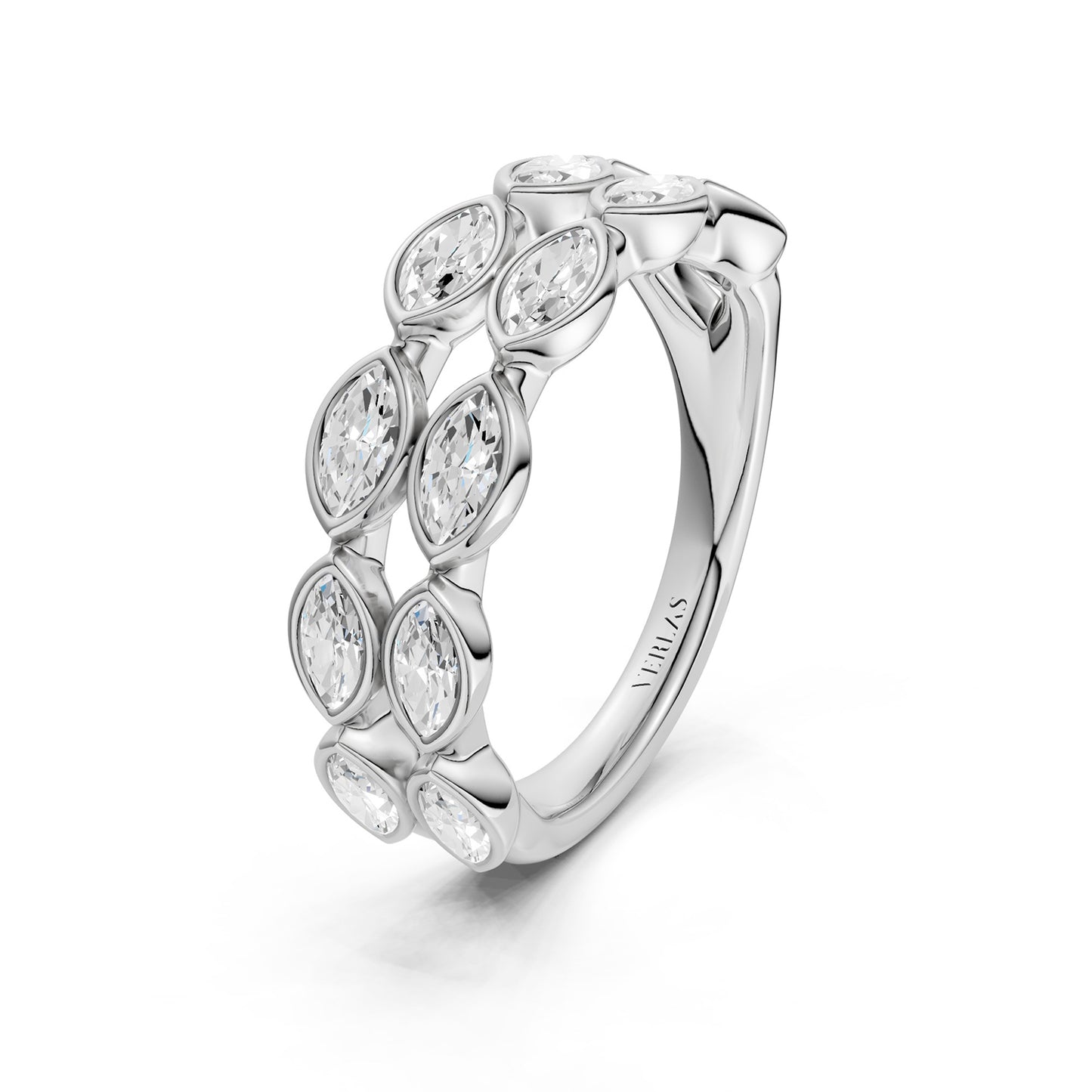 Two-Tier Marquise Bezel-Set Diamond Band