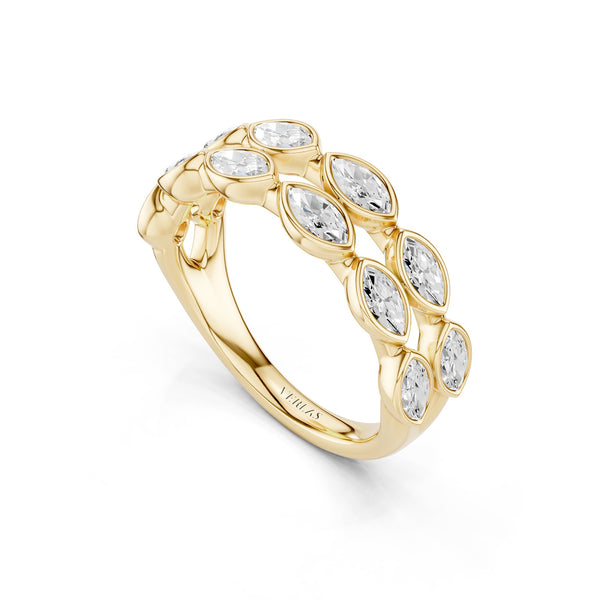 Two-Tier Marquise Bezel-Set Diamond Band
