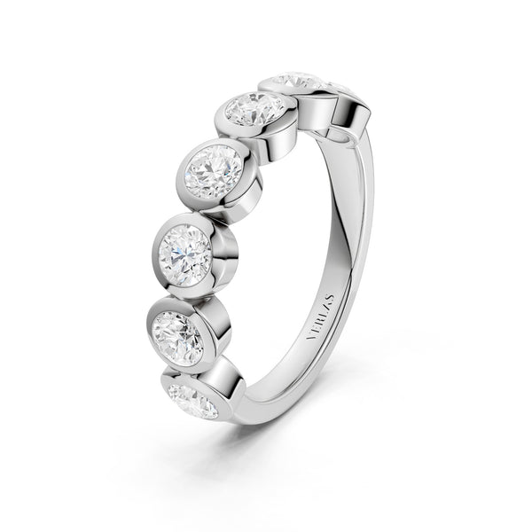 Round Bezel-Set Half-Eternity Diamond Band
