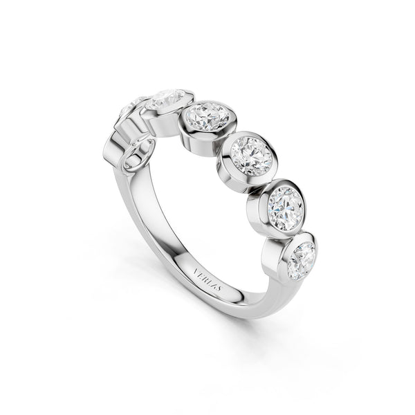 Round Bezel-Set Half-Eternity Diamond Band