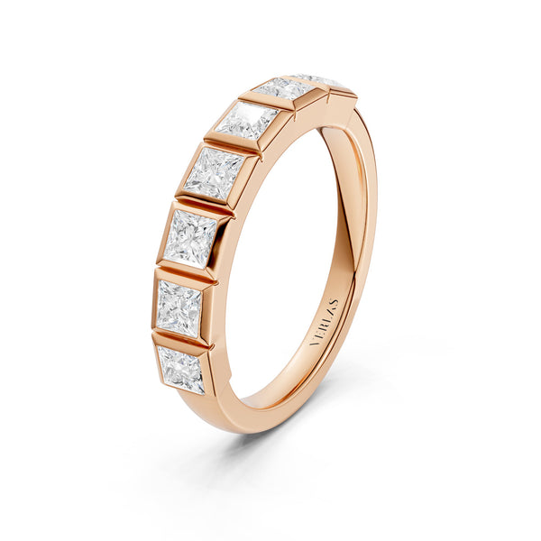 Princess Bezel-Set Half-Eternity Diamond Band