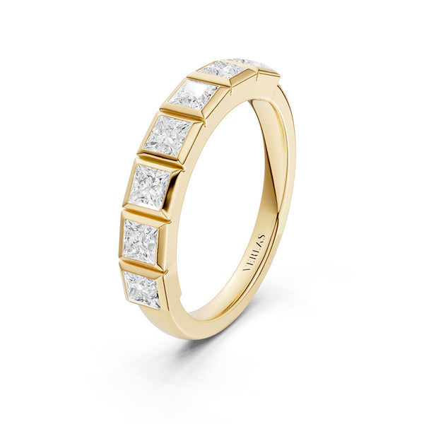 Princess Bezel-Set Half-Eternity Diamond Band