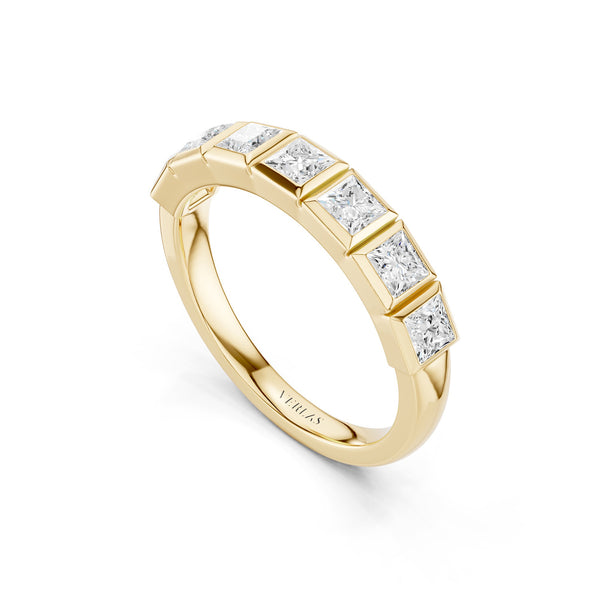 Princess Bezel-Set Half-Eternity Diamond Band