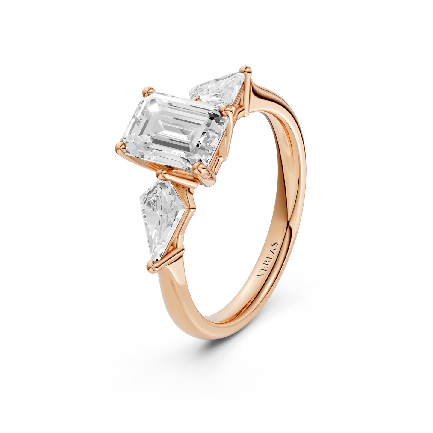 Emerald - Kite Trinity Diamond Ring