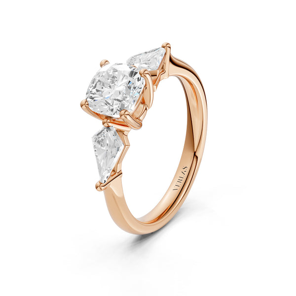 Cushion - Kite Trinity Diamond Ring