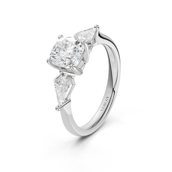 Cushion - Kite Trinity Diamond Ring