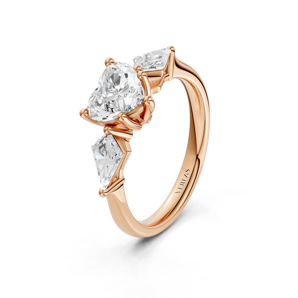 Heart - Kite Trinity Diamond Ring
