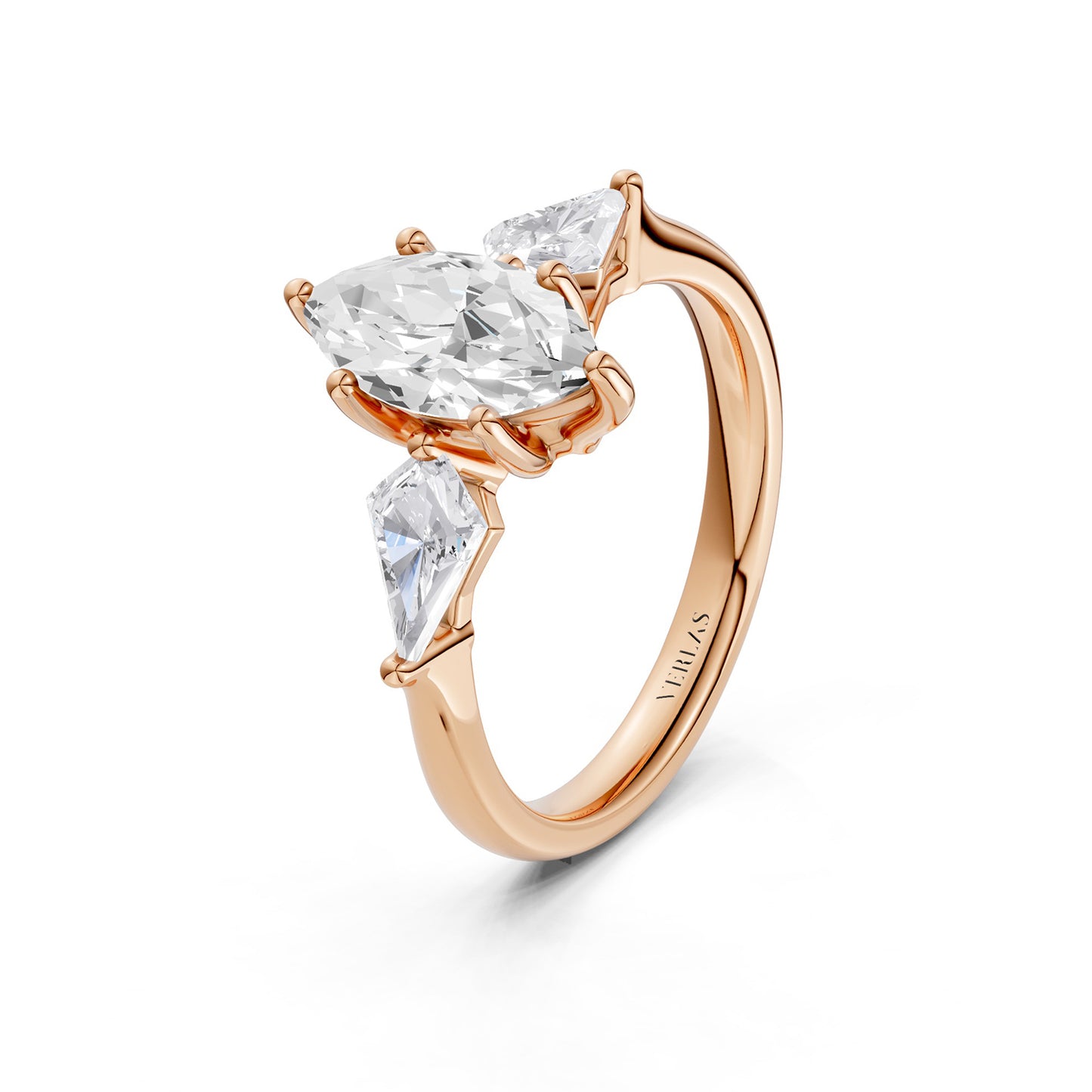 Marquise - Kite Trinity Diamond Ring