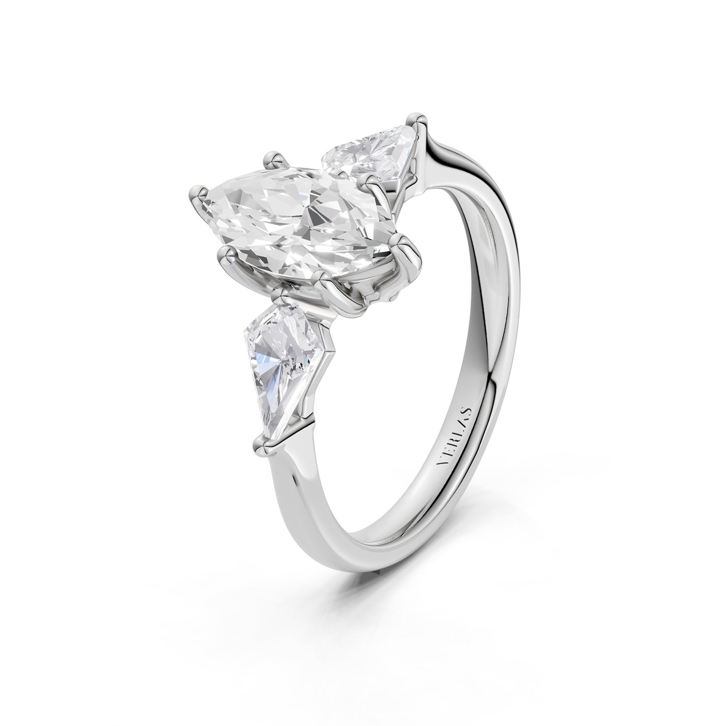 Marquise - Kite Trinity Diamond Ring