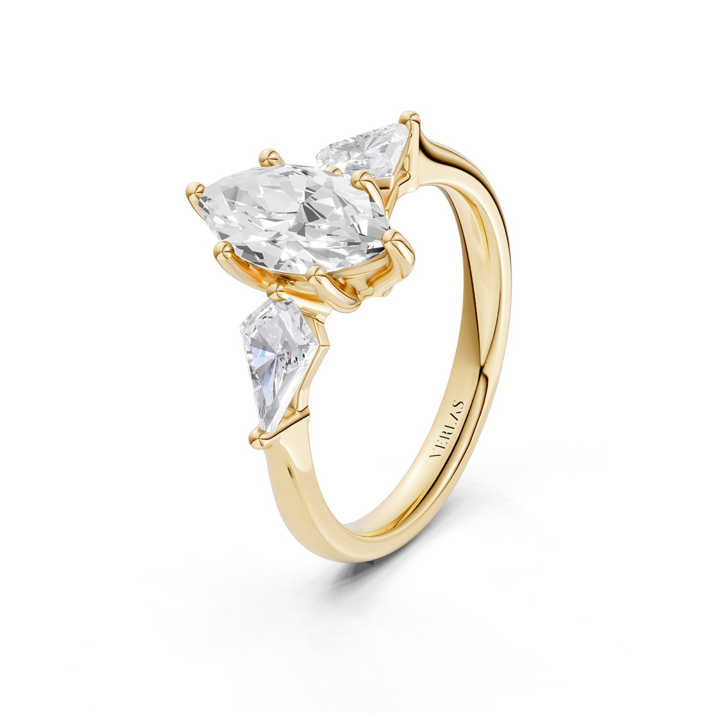 Marquise - Kite Trinity Diamond Ring