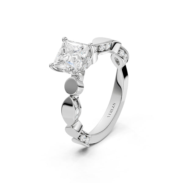 Princess Hidden Halo Accent Diamond Ring