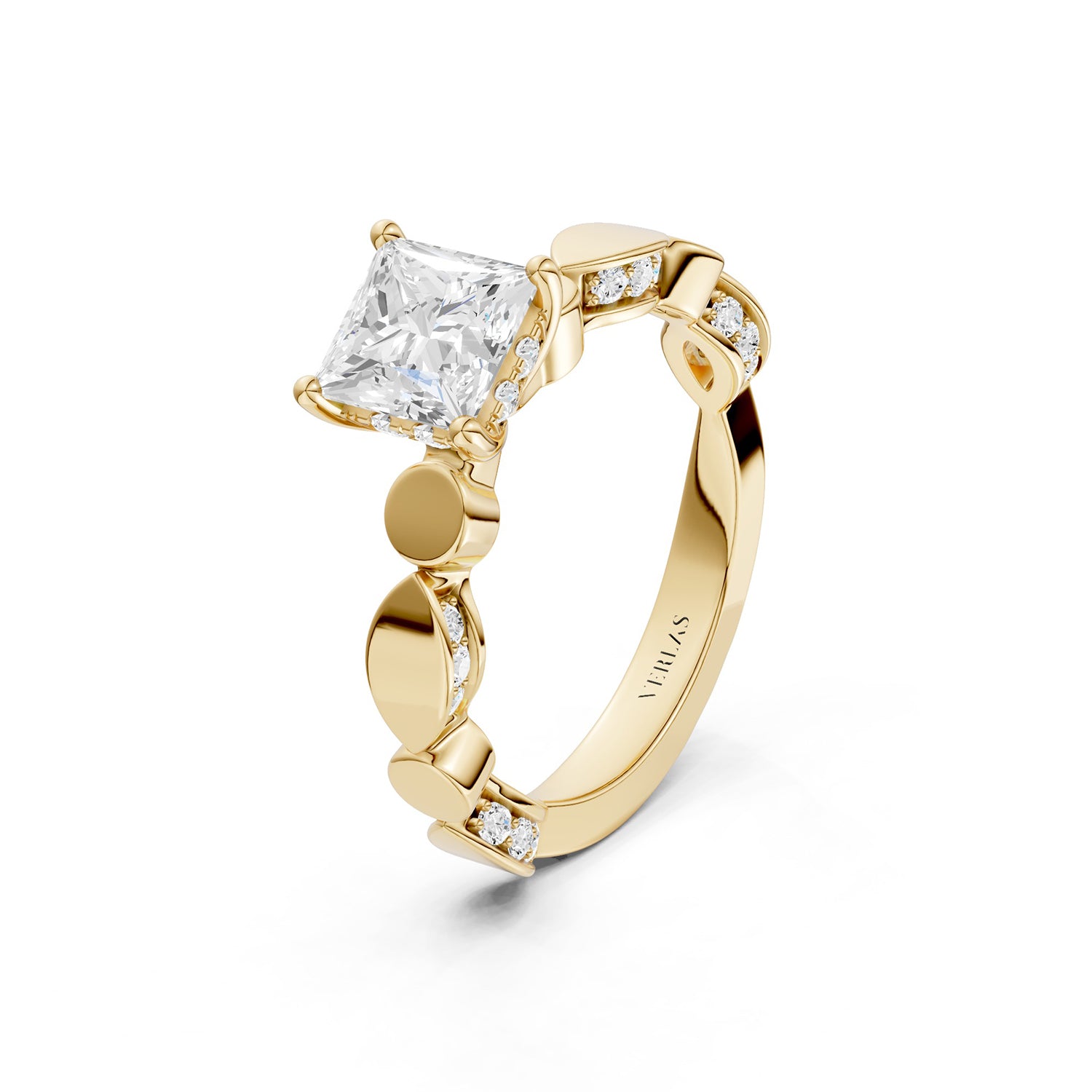 Princess Hidden Halo Accent Diamond Ring