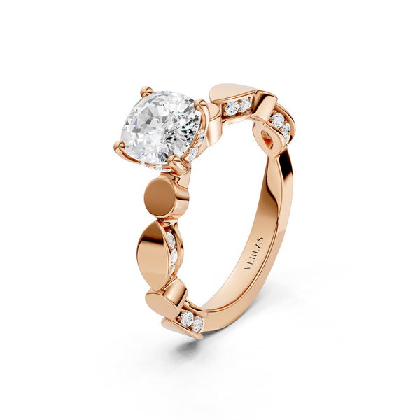 Cushion Hidden Halo Accent Diamond Ring